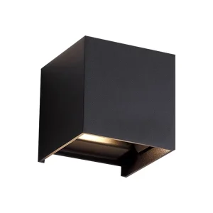 LED Outdoor Cube Wall Lamp, Aluminum, Surface-Mounted, IP65, 6W, CCT