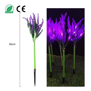 LED Outdoor Garden Decorative Waterproof LED Solar Lavender Lamp for Landscape Path Yard Lights