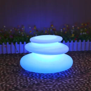 LED Outdoor Glowing Three Layer Stone Lamp Waterproof Landscape Folding Stone Creative Courtyard Lawn Shape Floor Motif Lights