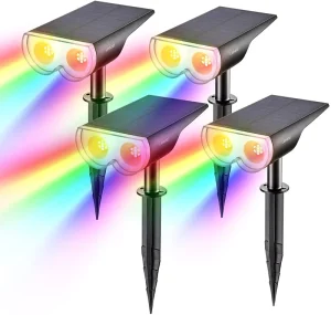 LED Solar IP65 Rated Warm White RGBW Outdoor Garden Decoration Spotlight Lawn Landscape Spot Lights