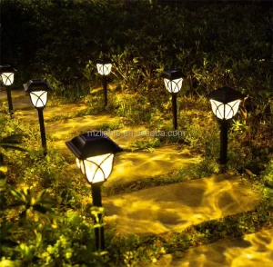 LED Solar Landscape Path Lights Outdoor Garden Stake Warm White Yard Lamps for Pathway Patio Yard Lawn Walk Way