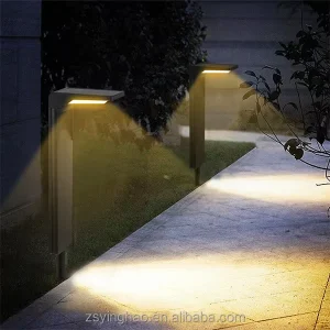 LED Solar Lawn Path Light, IP54 Waterproof, Black, Warm White Outdoor Landscape Light