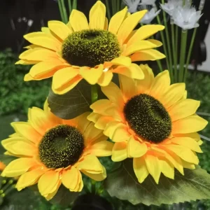 LED Solar Powered Sunflower Ground Mounted Lawn Lights Rainproof