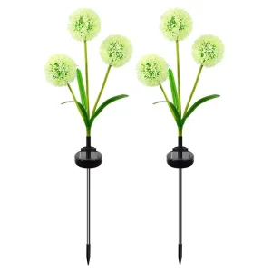 LED Solar Powered Waterproof Dimmable Single Head Three Dandelion Floor Lamp for Outdoor Garden Decor