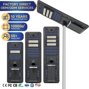 LED Solar Street Light 100W-300W Waterproof for Yards and Roads