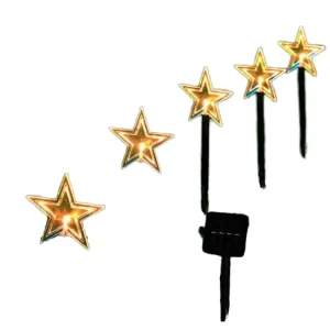 LED Star Solar Light IP65 Rated Outdoor Garden Christmas Holiday Decoration Warm White ABS Material 120 Beam Angle