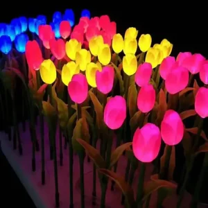 LED Tulip Flower Stake Light IP65 Waterproof Outdoor Garden Park Landscape Pathway Wedding Christmas Holiday Party Decoration