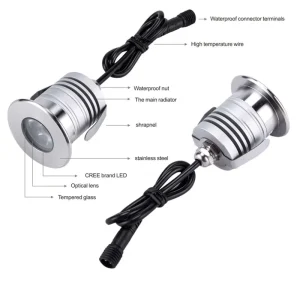 LED Underground Lamp 3W 12V IP68 Outdoor Recessed Deck Floor Ground Spot Lighting Inground Uplight Driveway Concrete Paver Light
