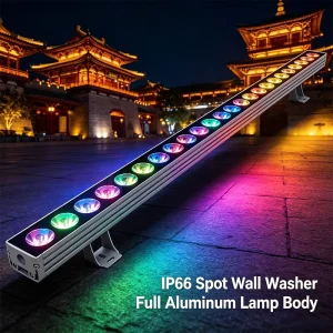 LED Wall Washer Light DMX512 AC 220V Aluminum IP66 Outdoor Strip Light 120W Full-color