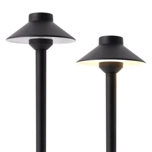 LT2401 Matt Black Outdoor Garden Yard 9 17V Solid Brass Low Voltage Outside Spike Landscaping Path Lights