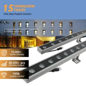 Landscape Wall Washer Spotlight IP65 Waterproof Outdoor Aluminum 24V RGB LED Linear Light for Building