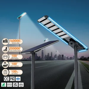 Large 120AH 9000W Integrated Project LED Solar Street Lamp High Efficiency Solar Light