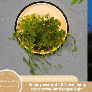 Manufacturer Custom Modern Solar-powered LED Iron Wall IP65 Waterproof Remote Control Garden Landscape Decorative