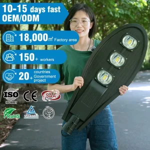 Manufacturer Die-cast Aluminum 50w 100w 150w 200w 250w Street Lamps Outdoor Photocell Sensor Led Street Lights