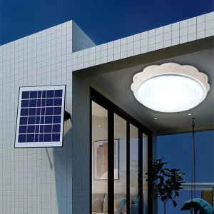 Manufacturer Modern IP67 Solar LED Ceiling Light for Indoor/Outdoor Use with Remote Control 2700K Warm White