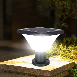 Manufacturer Solar Pillar Light Outdoor Die-Cast Aluminum Solar Column Lamp for Villa Entrance Gate Fence