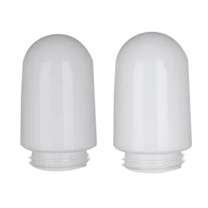 Milky White Cylindrical Dome Glass Lampshade with External Thread for Outdoor Indoor Bulkhead Lighting Parts