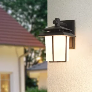 Minimalist Dusk Dawn Sensor Outdoor Sconce Wall Light Aluminum IP54 Waterproof Black 110 240V Patio Garden