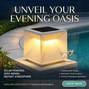 Minimalist Stainless Steel Outdoor Waterproof Solar Pillar Light Courtyard Pillar Decor Solar Powered Ambient Pillar Lights