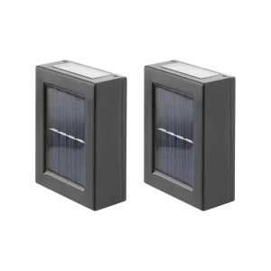 Modern ABS Solar Up and Down Light Fixture Waterproof Outdoor LED Wall Light for Garden Patio Fence Porch