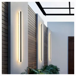 Modern IP65 Outdoor Linear Wall Sconce Heavy Duty Metal Long Strip Light Architectural Exterior Lamp for Patio Garden