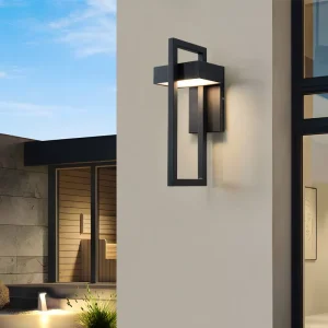 Modern IP65 Waterproof Stainless Steel Outdoor Wall Lights Black Color Wall Lamp for Garden Park Porch Sconce Street Light