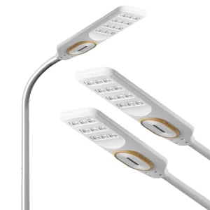 Modern Integrated LED Solar Street Light Power Display White ABS Shell Garden IP65 Rated 6000K Daylight Remote Control Dimmable