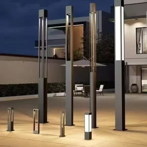 Modern LED Outdoor Pillar Light IP65 Waterproof Garden Pathway Lamp Vertical Landscape Lighting for Villa Courtyard Hotel Plaza