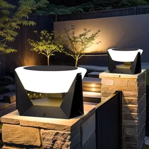 Modern LED Outdoor Solar Garden Light IP65 Waterproof Lawn Lamp Park Stainless Steel Solar Pillar Lights Yard Garden Light