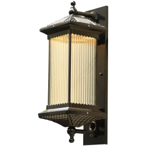 Modern LED Outdoor Wall Lamp Solar Energy Balcony Light Garden Fixture External Luminaire Black Vintage Lantern Wall Lamp