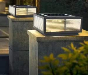 Modern Outdoor Courtyard Garden Landscape Lighting Outdoor Household IP65 Solar LED Post Pillar Gate Lamp