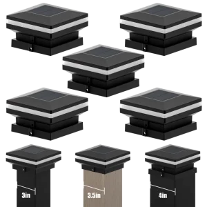 Modern Outdoor IP54 Waterproof Solar Lamp Lighting RGB LED Garden Gate Pillar Light Outside