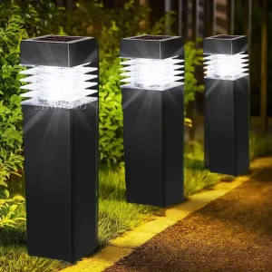 Modern Outdoor IP65 Solar Pathway Lights Solar Stake Light LED Solar Garden Bollard Light for Lawn and Yard