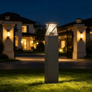 Modern Outdoor LED Garden Lawn Light IP Rated Waterproof Floor Lamp with Stable Flat Base for Exterior Landscape Rainproof Use