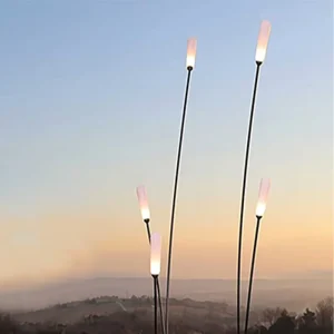 Modern Outdoor LED Garden Pathway Lights IP65 Rated Aluminum Decorative Reed Design for Yard Lawn Courtyard Landscape
