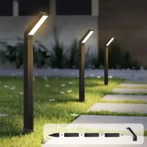 Modern Outdoor LED Solar Lawn Light IP65 Waterproof Solar Powered Garden Pathway Lights Bright Landscape LED Lights