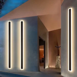 Modern Outdoor Linear Strip Wall Lamp Waterproof IP65 3500K Warm White Garden Sconce