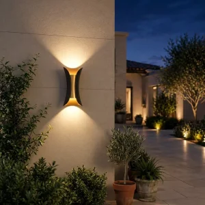 Modern Simple Outdoor Garden Waterproof Wall Light Indoor Hotel Room Up and Down Double Head Wall Lamp