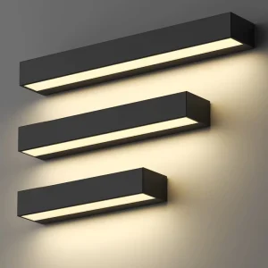 Modern Simple Single Door LED Outdoor Wall Lamp Waterproof Aluminum Mount with Long Strip Shape for Garden Shopping LED Lights
