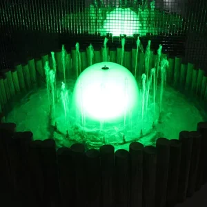 Modern Small Stainless Steel Commercial Water Fountain Multicolored LED Light Outdoor Garden Decor Patio Feature