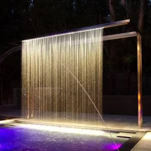 Modern Stainless Steel Waterfall Rain Water Curtain for Outdoor Garden Home Restaurant Hotel Lake