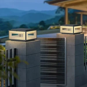 Modern Villa Column Courtyard Garden Solar Post Light