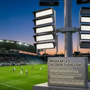 Modular LED Outdoor Flood Light with IP65 Rating 5 Year Warranty Stainless Steel Bracket