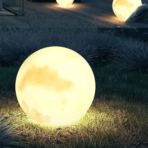 Moon Lamp Outdoor Waterproof Ground Insert Lawn Light Decorative Globe Floor Lamp for Garden Ambience and Landscape Lighting