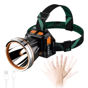 Motion Sensor Headlamp Waterproof Rechargeable Camping Hunting Flashlight