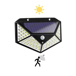 Motion Sensor Solar Powered Pathway Flood Street Lighting Induction Wall Lamp IP65 Outdoor Waterproof Garden Lights