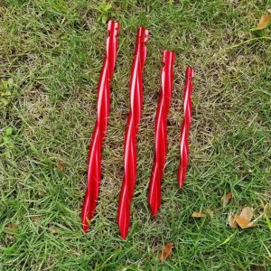 Multi Material Custom Spiral Triangular Tent Peg Iron Aluminum Titanium Optional Outdoor Camping Ground Stake