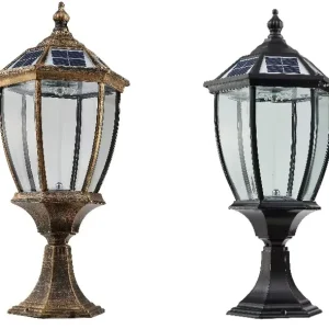 New Outdoor Solar Powered Gate Post Light Fence Posts Garden Pillar Light