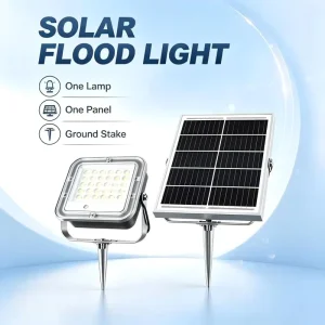 ODM OEM Solar LED Flood Light IP65 Aluminum Body Garden Outdoor Security Alarm Siren with Remote Control