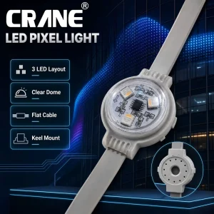 OEM ODM RGBW IP65 PC LED Pixel Dot Light Clear Dome Keel Mount String Lamp for Architectural Building Facade